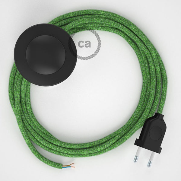 Cabo para candeeiro de chão, RX08 Bronte Algodão 3 m. Escolha a cor da ficha e do interruptor.