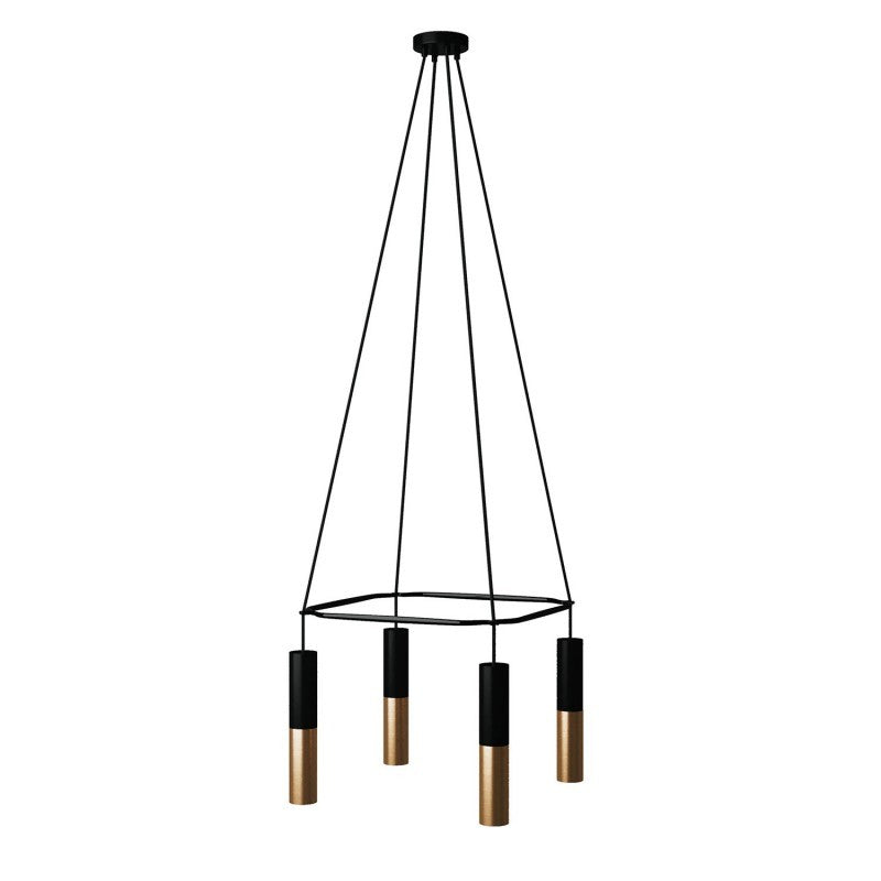 Candeeiro Gaiola Duplo Tub-E14 de 4 suspensões