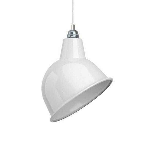 Candeeiro suspenso com cabo têxtil, abajur Broadway e detalhes em metal - Fabricado em Itália