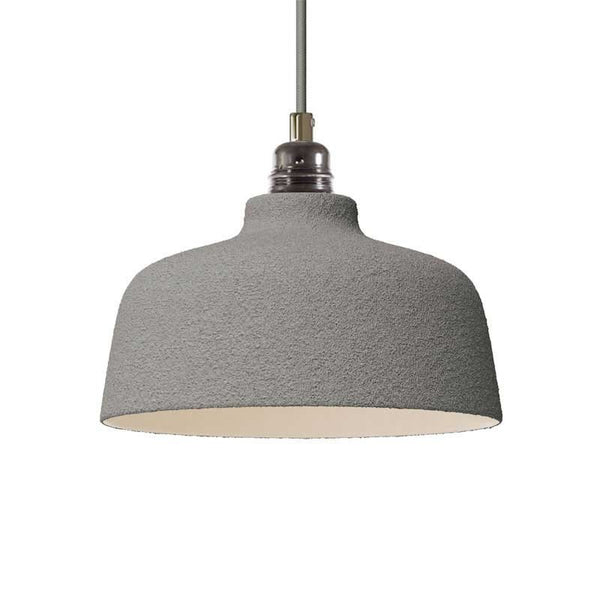 Candeeiro suspenso com cabo têxtil, abajur Cup em cerâmica e detalhes em metal - Fabricado em Itália