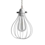 Candeeiro suspenso com cabo têxtil, abajur de grade Drop e detalhes em metal - Fabricado em Itália