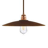 Candeeiro suspenso com cabo têxtil, abajur Dish em cerâmica e detalhes em metal - Fabricado em Itália
