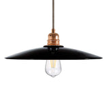 Candeeiro suspenso com cabo têxtil, abajur Dish em cerâmica e detalhes em metal - Fabricado em Itália