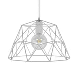Candeeiro suspenso com cabo têxtil, abajur Dome e detalhes em metal - Fabricado em Itália