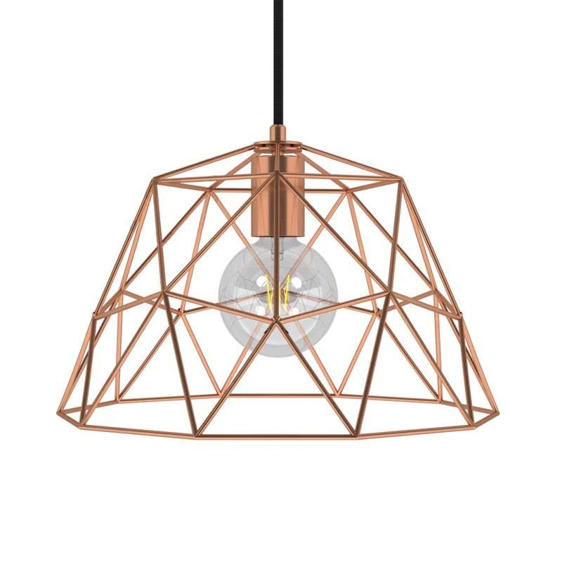 Candeeiro suspenso com cabo têxtil, abajur Dome e detalhes em metal - Fabricado em Itália