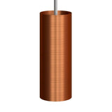 Candeeiro suspenso com cabo têxtil, abajur Tub-E14 e detalhes em metal - Fabricado em Itália