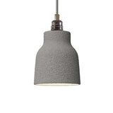 Candeeiro suspenso com cabo têxtil, abajur Vase em cerâmica e detalhes em metal - Fabricado em Itália