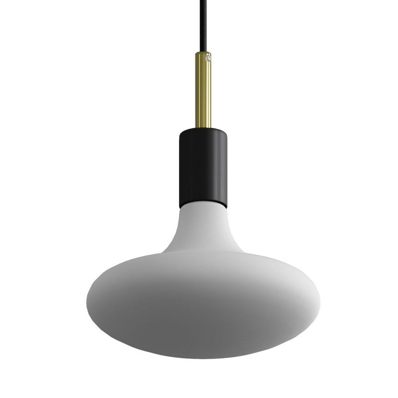 Candeeiro suspenso com cabo têxtil, detalhes em metal e braçadeira de cabo de 7cm - Fabricado em Itália