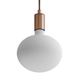 Candeeiro suspenso com cabo têxtil e detalhes em metal contrastantes - Fabricado em Itália