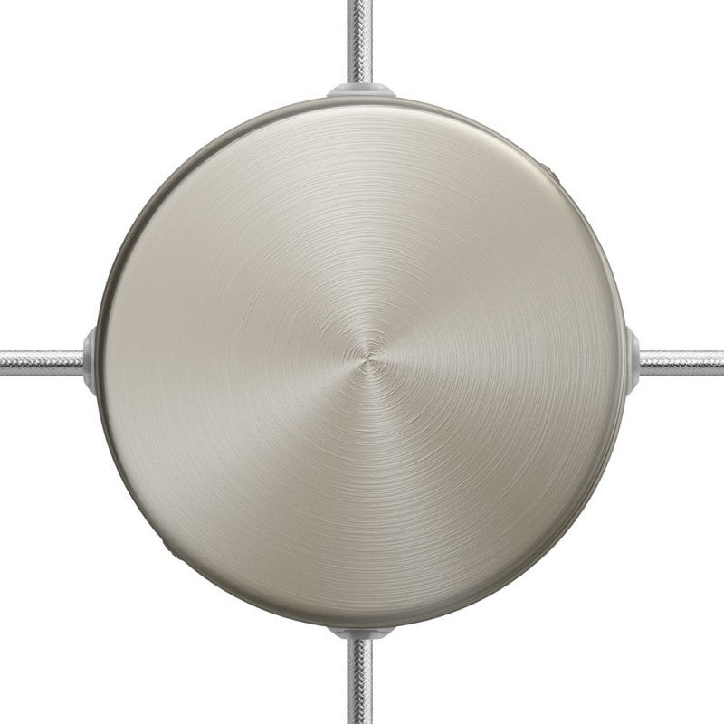 Kit de rosácea de teto cilíndrica em metal com 4 furos laterais (caixa de junção)