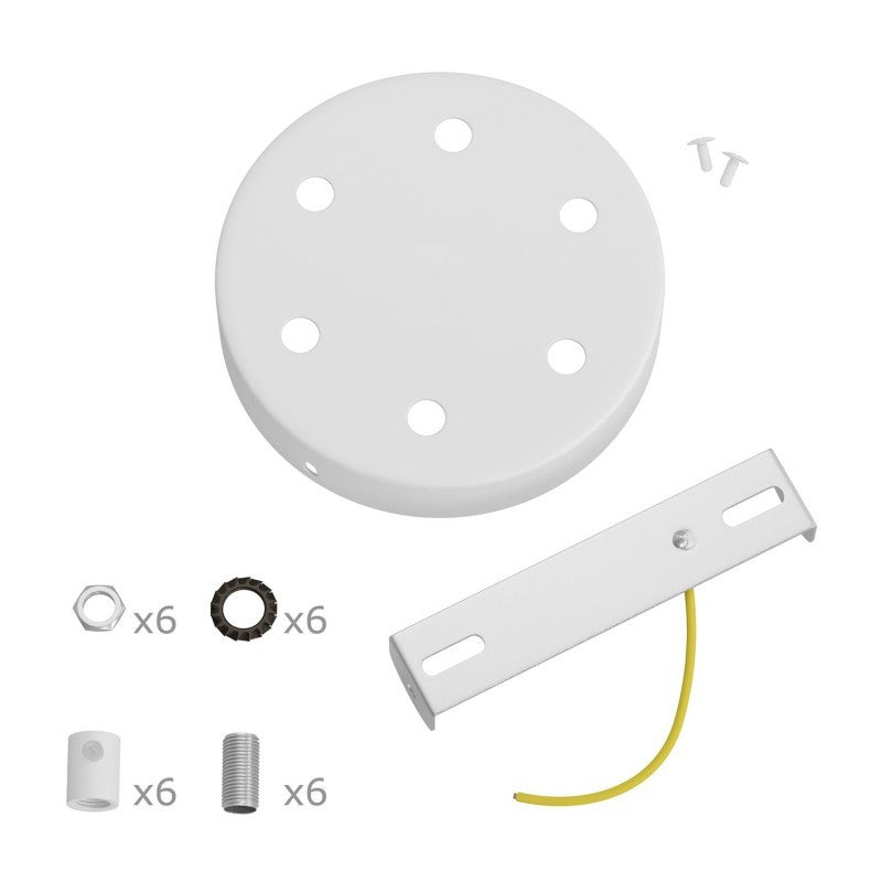 Kit de rosácea de teto de metal cilíndrico de 6 furos