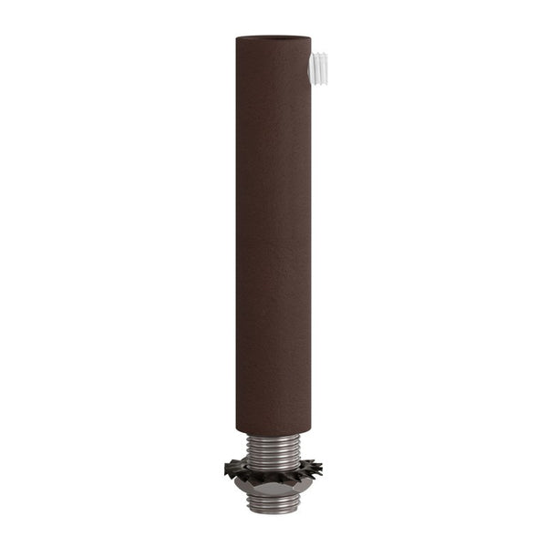 Dark Rust finish metal round 7 cm strain relief clamp provided with threaded tube nut and washer