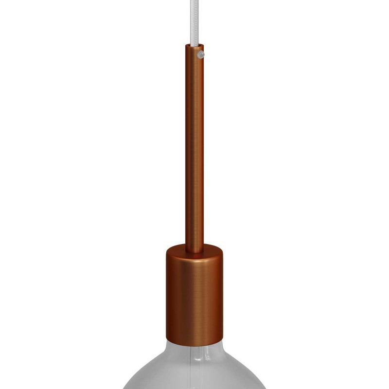 Kit de casquilho cilíndrico E27 em metal com braçadeira de cabo de 15 cm
