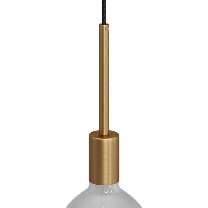 Kit de casquilho cilíndrico E27 em metal com braçadeira de cabo de 15 cm