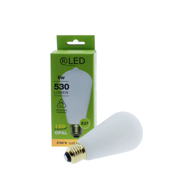 Dimmable LED Bulb Edison ST64 E27 6W 2700K White Matt