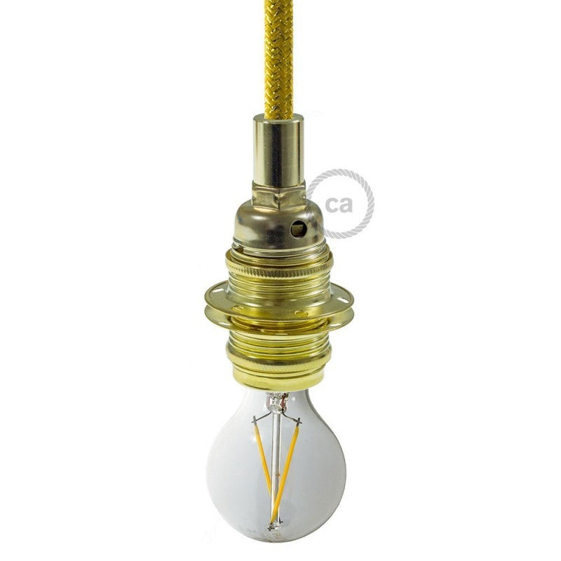 Kit de casquilho cilíndrico E14 em metal com união dupla para abajur