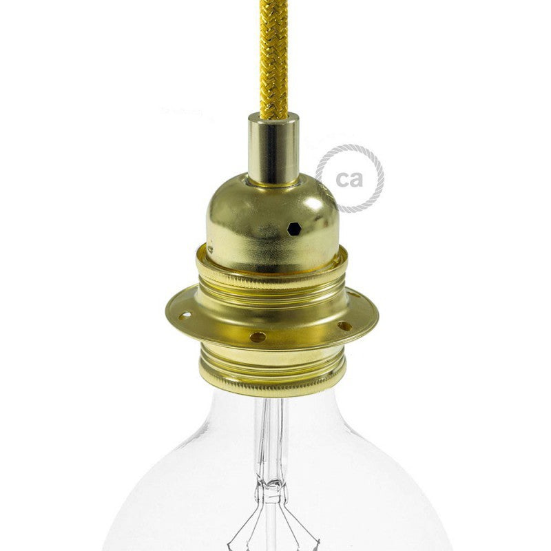 Kit de casquilho E27 em metal com união dupla para abajur