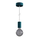 EIVA ELEGANT Outdoor pendant lamp with 1,5 mt textile cable silicone ceiling rose and lamp holder IP65 water resistant