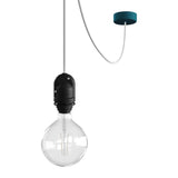 EIVA Outdoor pendant lamp for lampshaed with 5 mt textile cable decentralizer silicone ceiling rose and lamp holder IP65