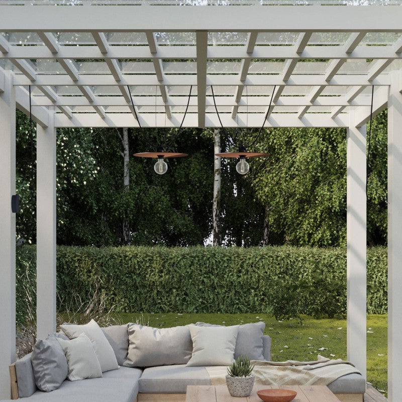 Corda de luz exterior EIVA IP65 com 2 abajures e rosácea