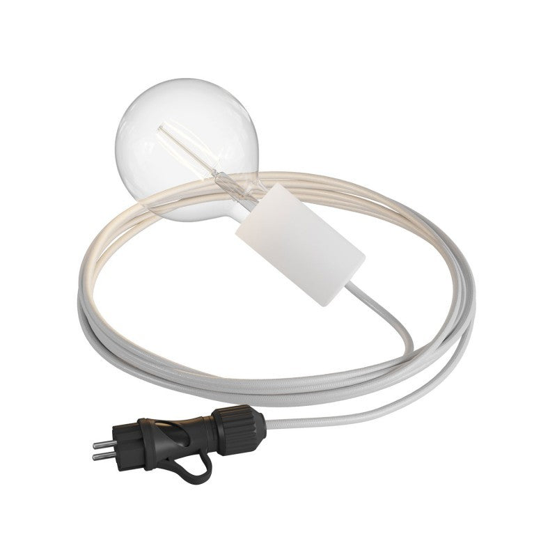 Eiva Snake Elegante lâmpada portátil para exterior cabo têxtil de 5 m suporte para lâmpada à prova d'água IP65 e plugue
