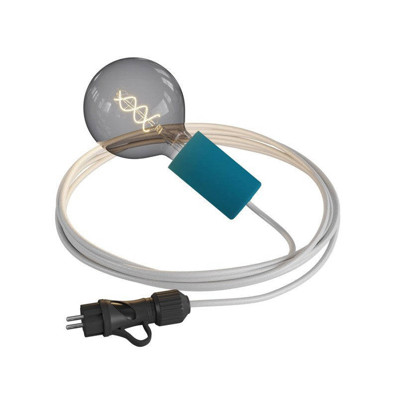 Eiva Snake Elegante lâmpada portátil para exterior cabo têxtil de 5 m suporte para lâmpada à prova d'água IP65 e plugue