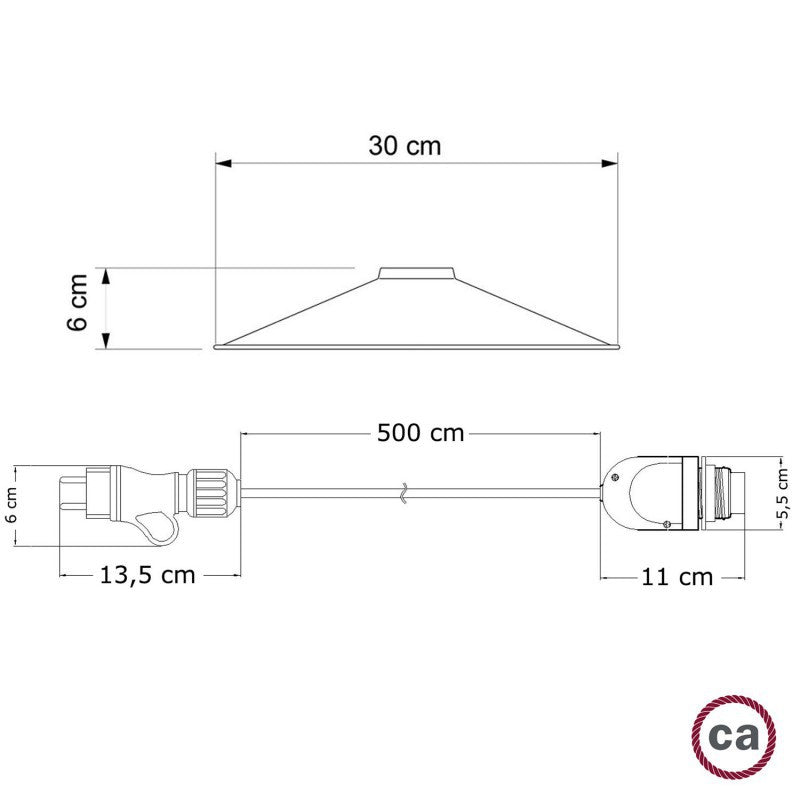 Eiva Snake com abajur lâmpada portátil para exterior cabo têxtil de 5 m suporte da lâmpada à prova de água IP65 e ficha