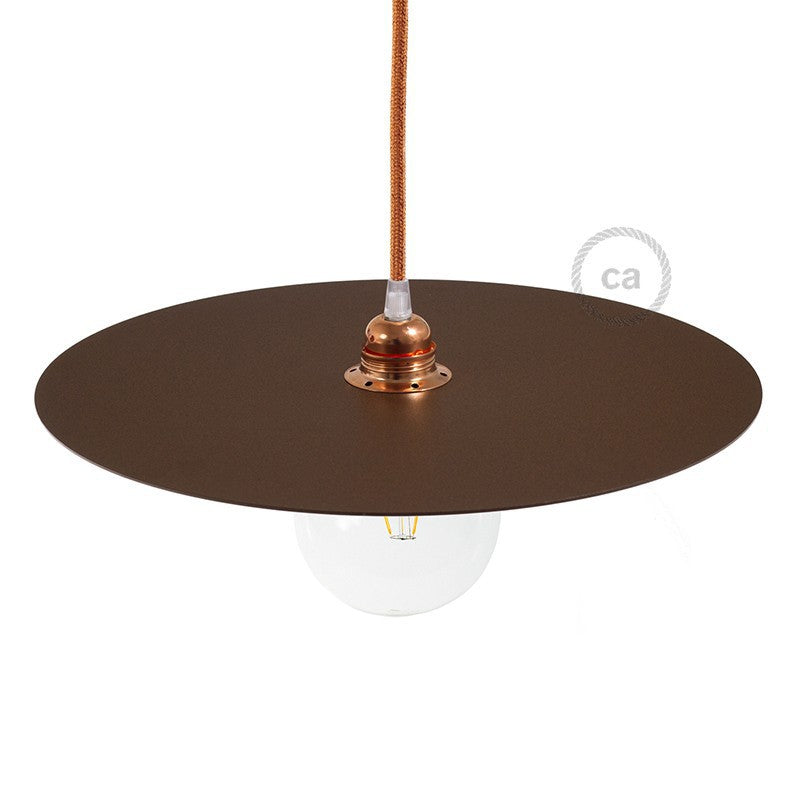 Abajur plano Ellepì de ferro pintado para suspensão 40cm de diâmetro - Fabricado na Itália