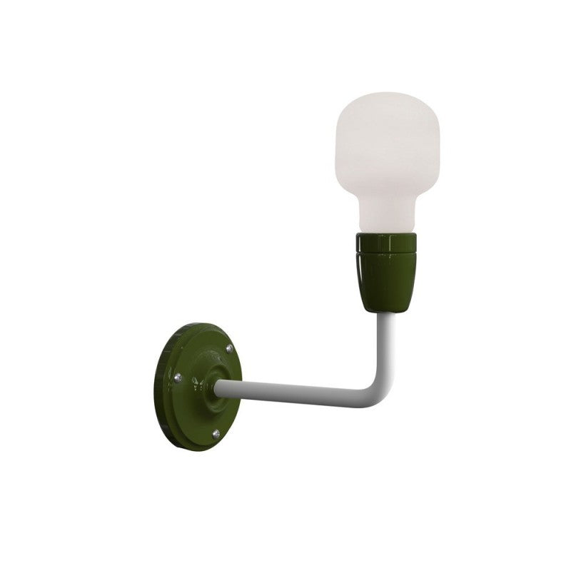 Fermaluce Color porcelain and metal wall light with bent extension
