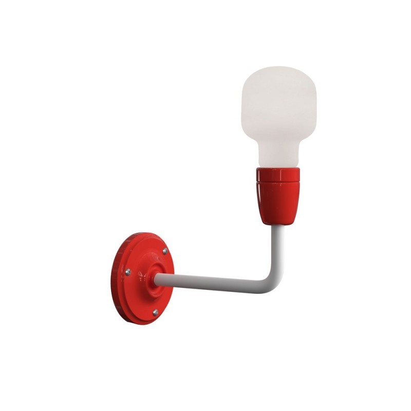 Fermaluce Color porcelain and metal wall light with bent extension