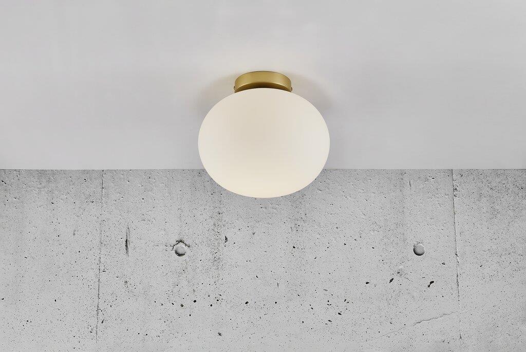 Alton Candeeiro de Tecto Saliente Opal Branco e Latão