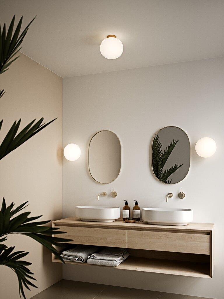 Alton Candeeiro de Tecto Saliente Opal Branco e Latão