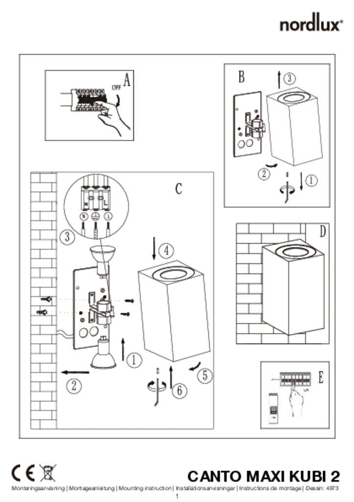Canto Maxi Kubi 2 Aplique de Parede para Exterior IP44
