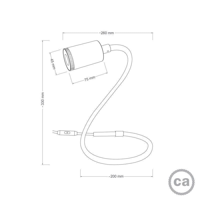 Candeeiro flexível GU1d-one sem base com mini refletor LED