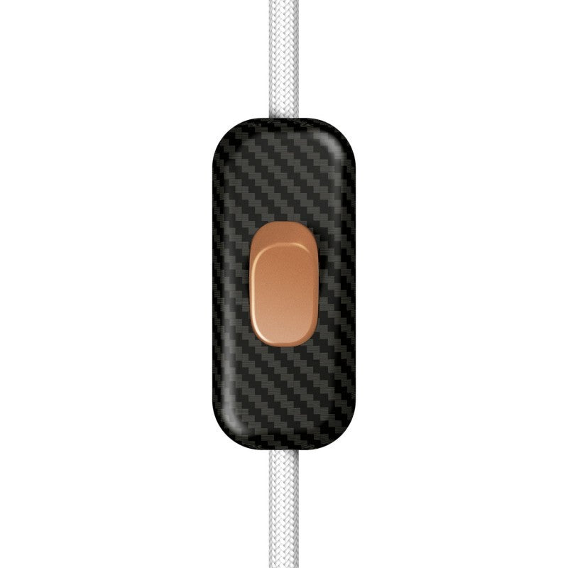 Interruptor unipolar em linha Creative Switch cor de fibra de carbono