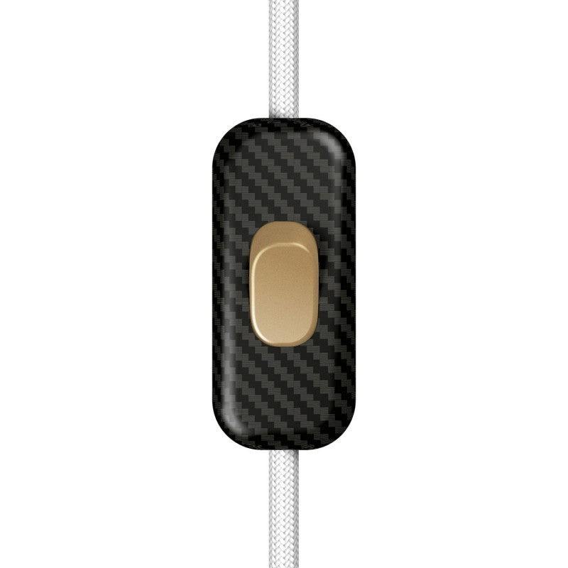 Interruptor unipolar em linha Creative Switch cor de fibra de carbono