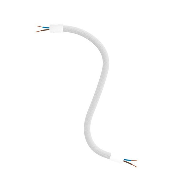 Tubo flexível Creative Flex revestido em tecido Branco RM01 com terminais metálicos