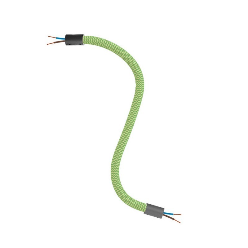 Kit tubo flexível Creative Flex com revestimento têxtil RM77 verde relva e terminais de metal