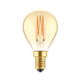 Lâmpada LED Dourada C52 Linha Carbono Filamento Vertical Mini Globo G45 3,5W E14 Regulável 2700K