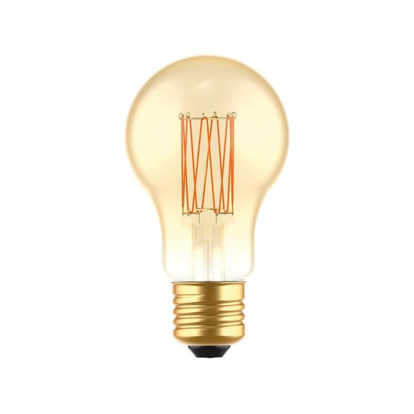 Lâmpada LED Dourada C53 Linha Carbono Filamento Vertical A60 7W E27 Regulável 2700K