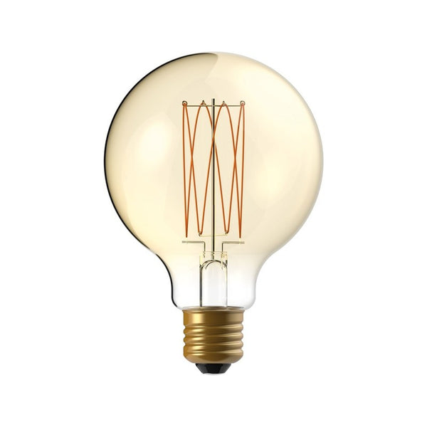 Lâmpada LED Dourada C55 Linha Carbono  Filamento Vertical Globo G95 7W E27 Regulável 2700K