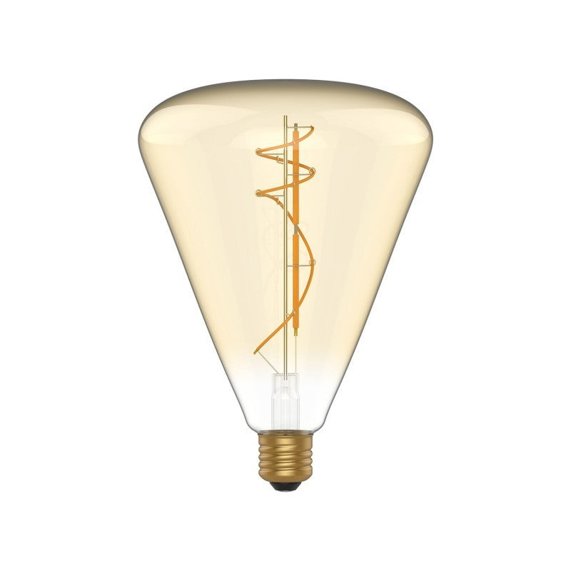 Lâmpada LED Dourada H06 Cone 140 8,5W E27 Regulável 2200K