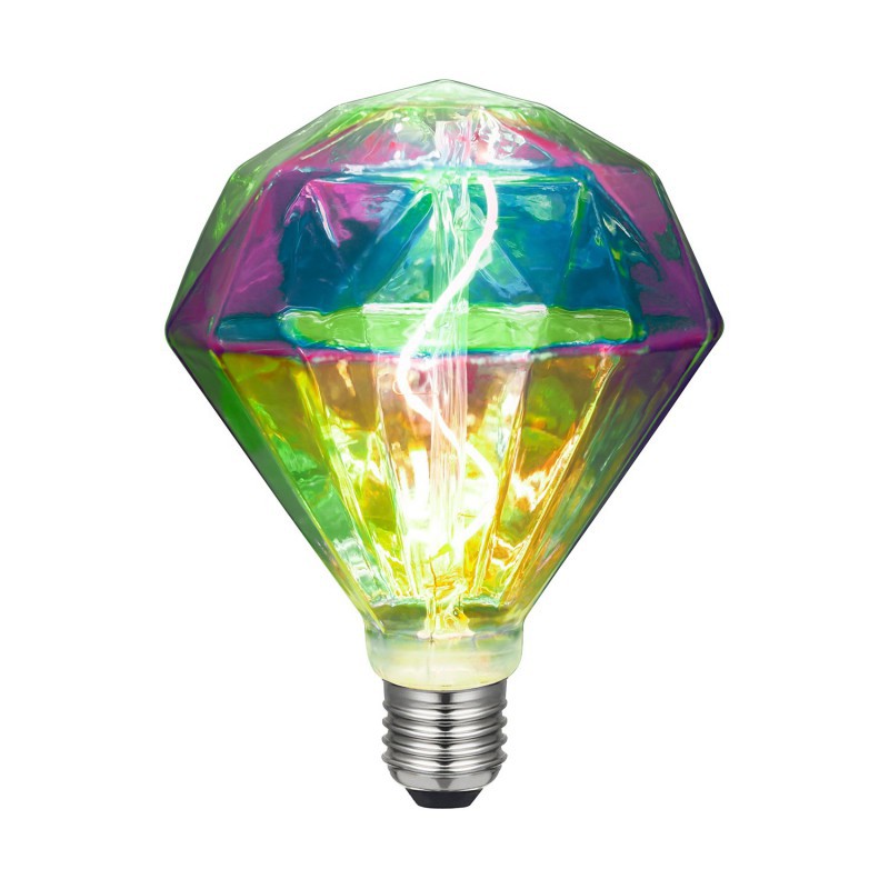 Lâmpada LED Diamond, filamento curvo, 3W, E27, dimável, 2000 K