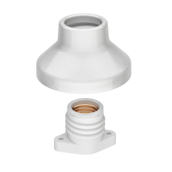 CASQUILHO CERÂMICO DE PAREDE OU TECTO Branco-componentes-Light & Store-Light & Store