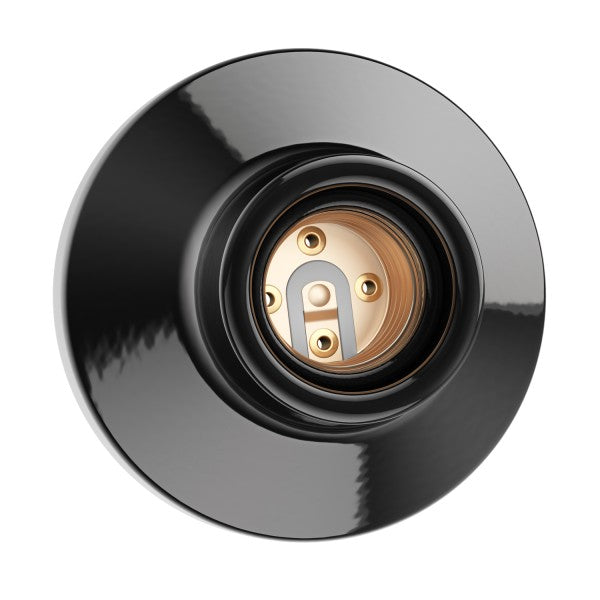 CASQUILHO CERÂMICO DE PAREDE OU TECTO Preto-componentes-Light & Store-Light & Store