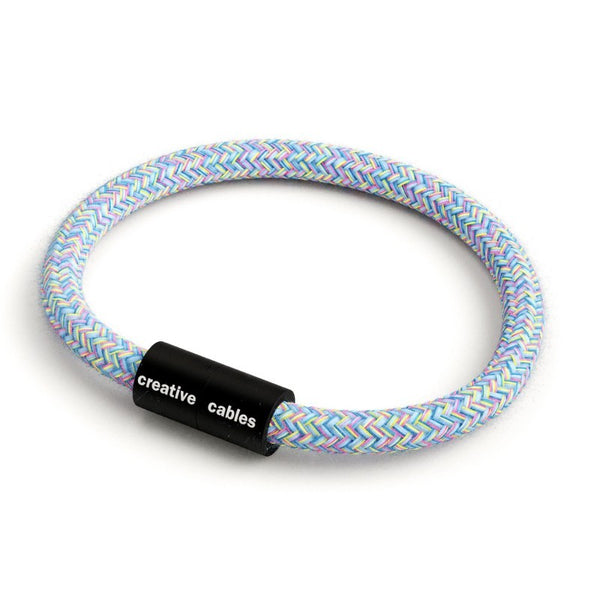 Pulseira com fecho magnético preto mate e cabo RX09