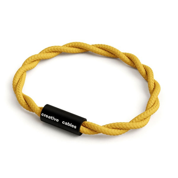 Pulseira com fecho magnético preto mate e cabo TM25