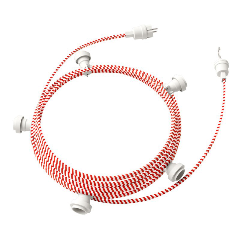 Ready-to-use 7,5m Lumet String Light with Kit with 5 white Lamp Holders Hook and Plug