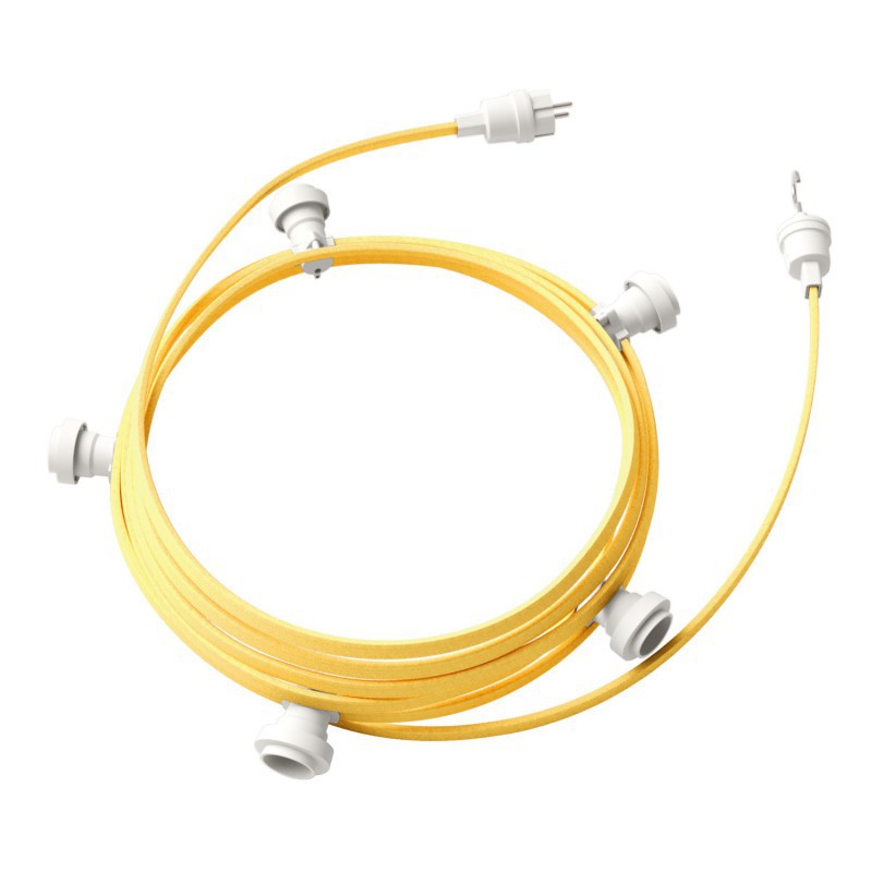 Ready-to-use 7,5m Lumet String Light with Kit with 5 white Lamp Holders Hook and Plug