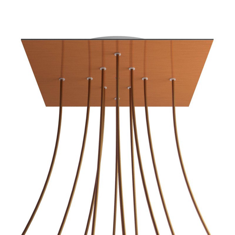 Rosácea de teto Smart quadrada XXL, Cobertura Rose-One de 400 mm com 10 furos - compatível com assistentes de voz